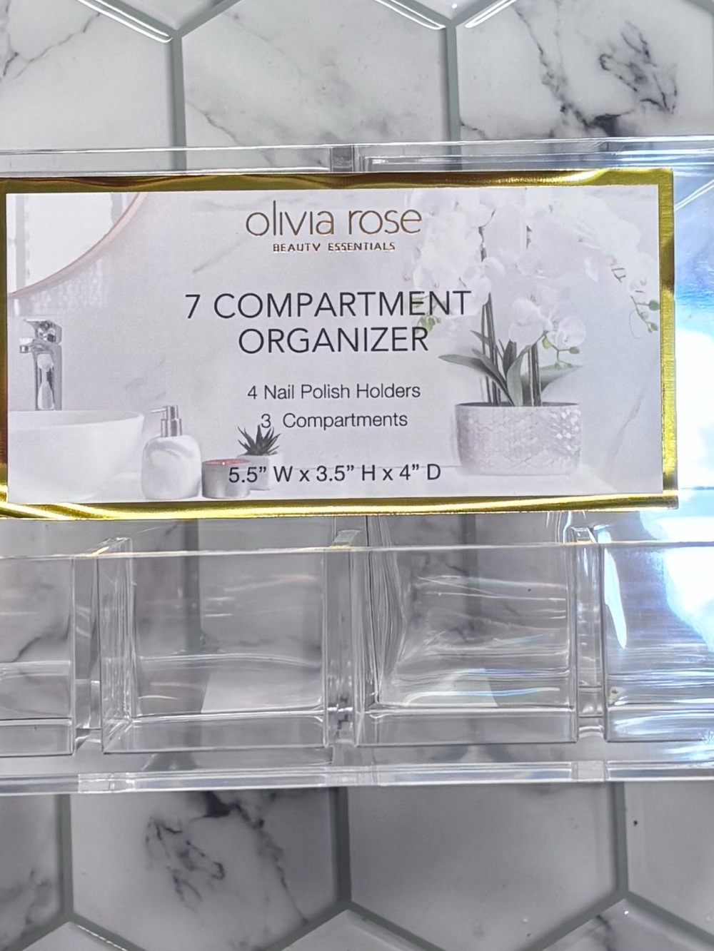 Olivia Rose Clear 7-Compartment Makeup Organizer